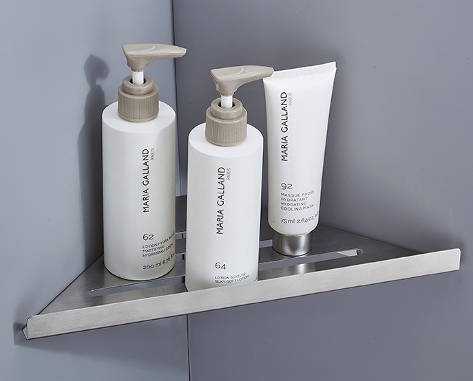 Mensola da bagno a parete Organizer senza perforazione accessori per la conservazione in metallo supporto per sapone supporto per dentifricio Set combinato per unà di stoccaggio del bagno  13
