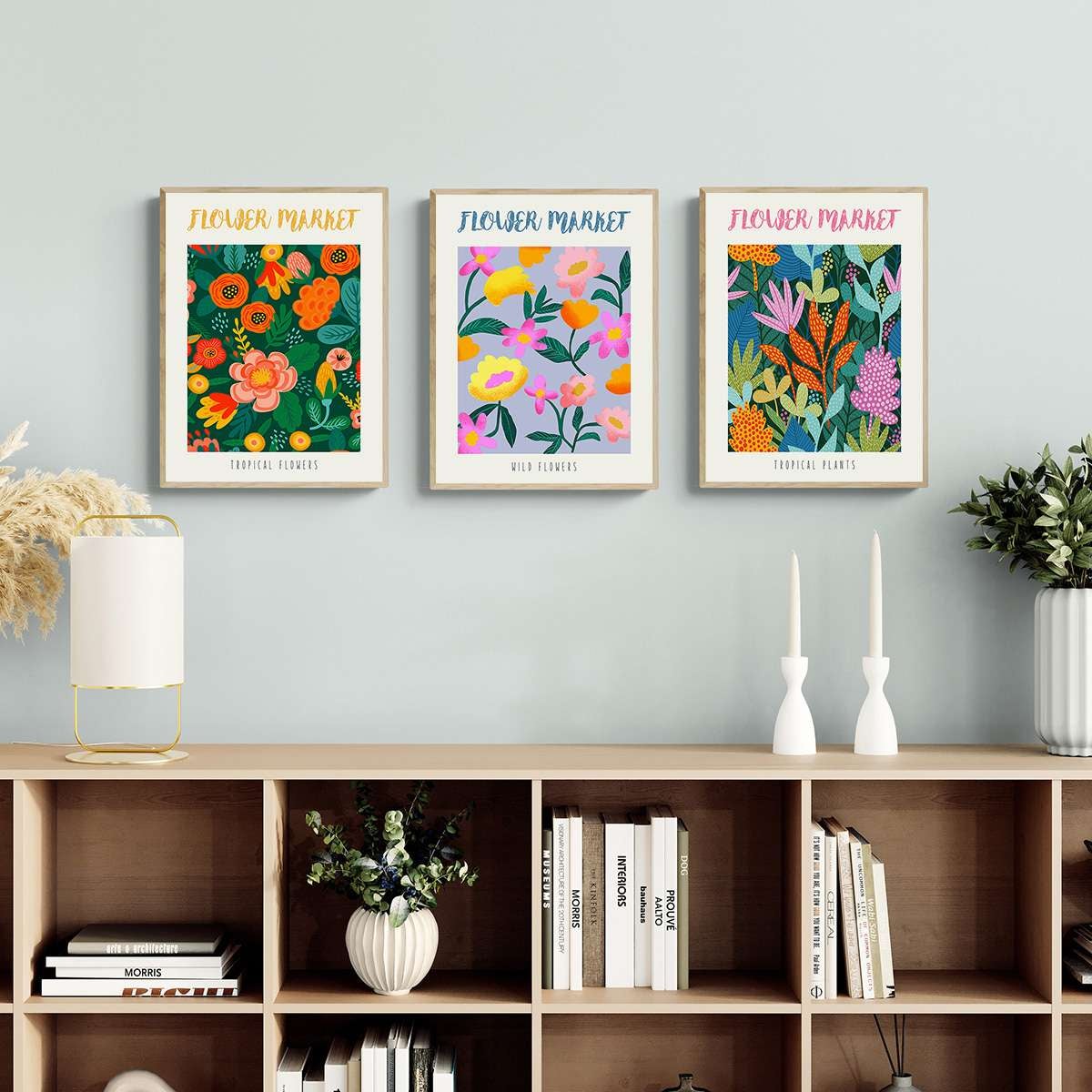 Youihom Set 6 Poster Floreali Da Parete, Stampe Tela Per Camera Ragazza, Quadri Fiori New York E Londra, 21x30 Cm