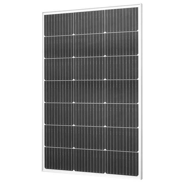 Panel solar monocristalino VEVOR 100 W, 23 % de eficiencia para instalación en techos planos vehículos sin conexión a la red, con salida MC4 estable