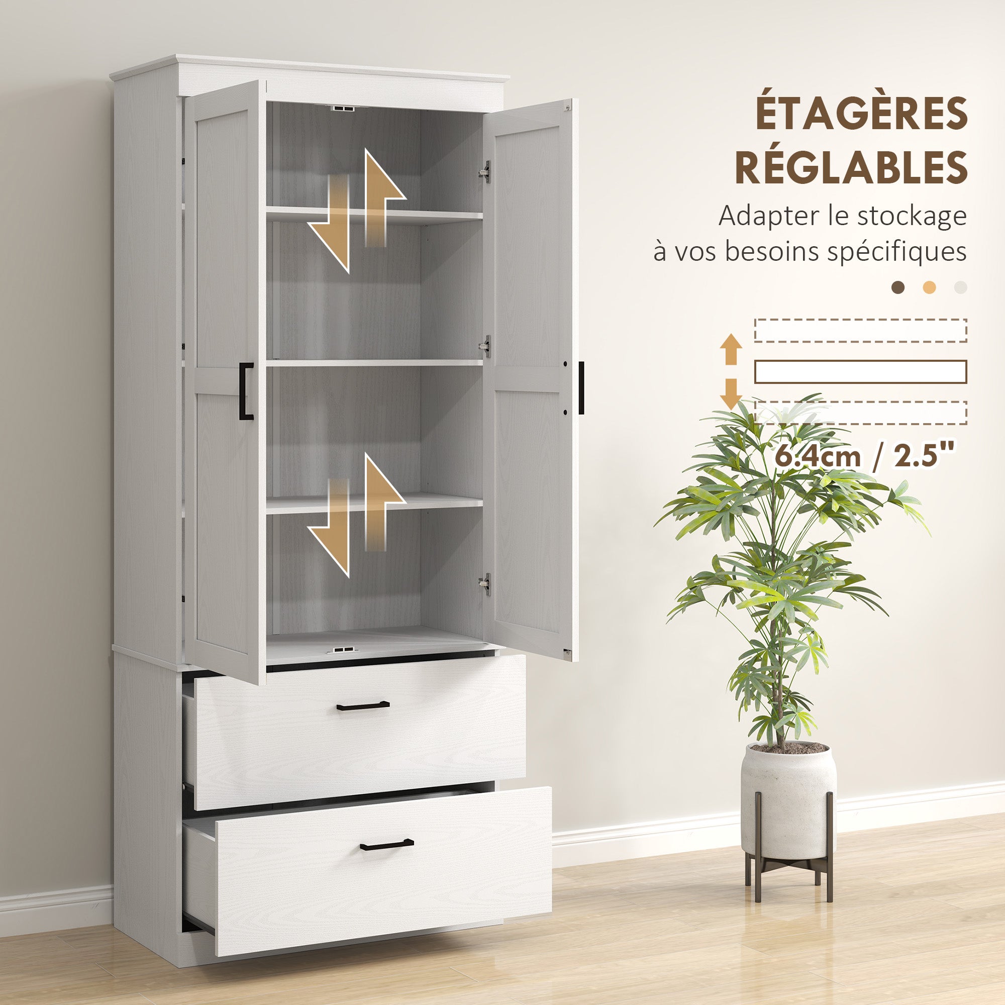 Armoire de cuisine panneau de particules HOMCOM - 6