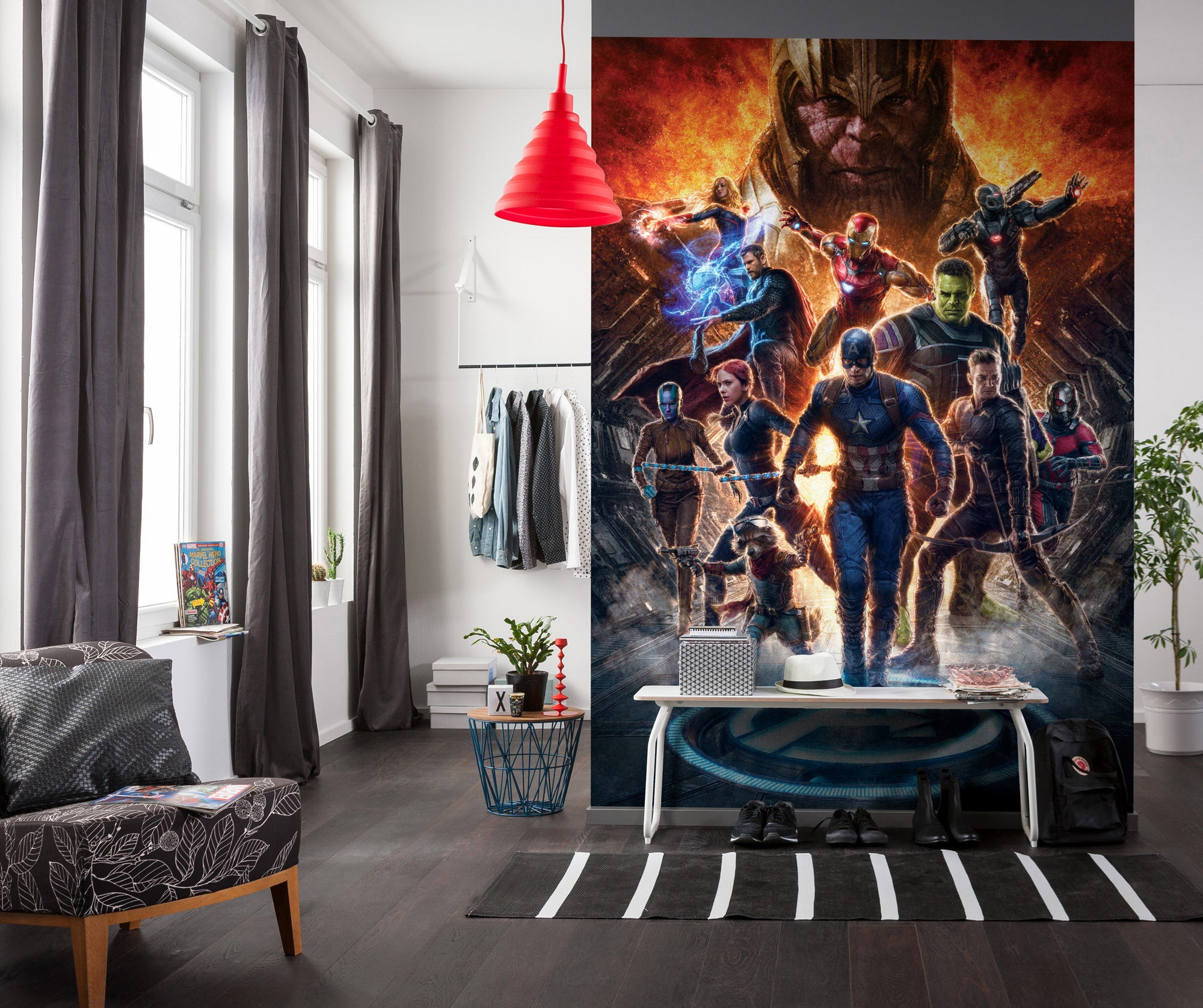 Papel pintado no tejido panorámico de komar - marvel avengers vs thanos - talla: 200 x 280 cm
