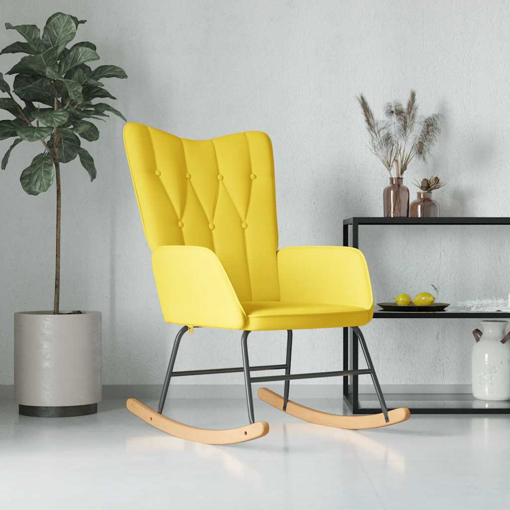 Chaise à Bascule De Jardin VidaXL En Résine Tressée Beige - Avec Coussins, Max 110 Kg, Pieds Réglables