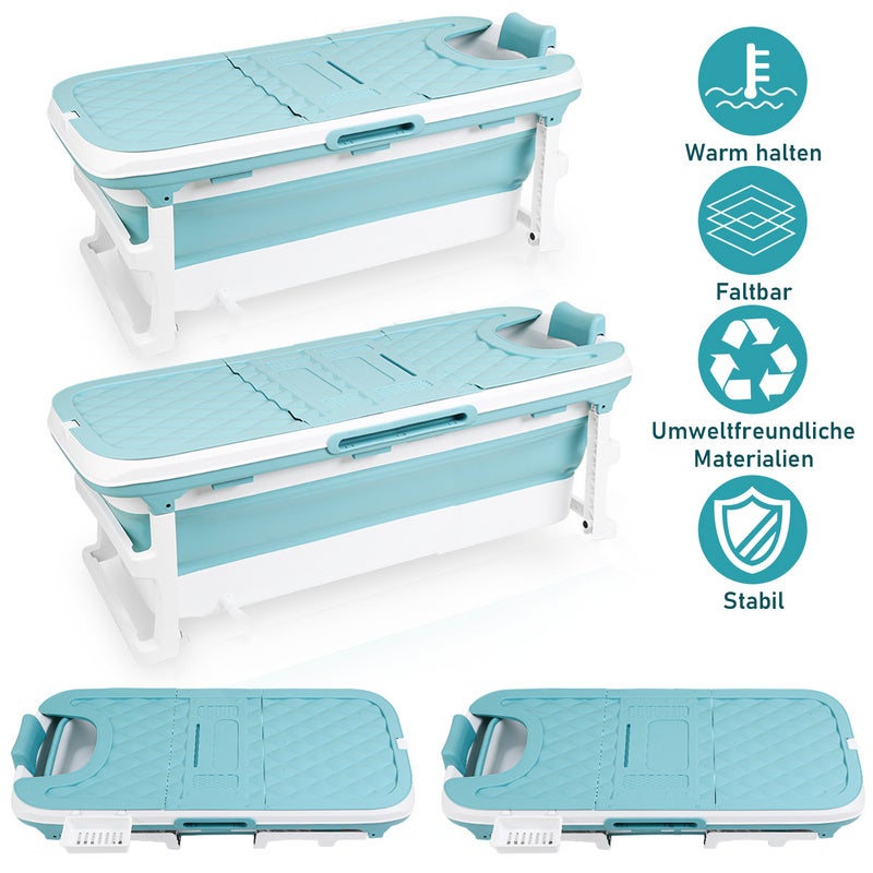 Vasca Da Bagno Pieghevole XXL Per Adulti 149x60x50cm - Con Coperchio, Per Bagno, Balcone O Doccia - Foto 9