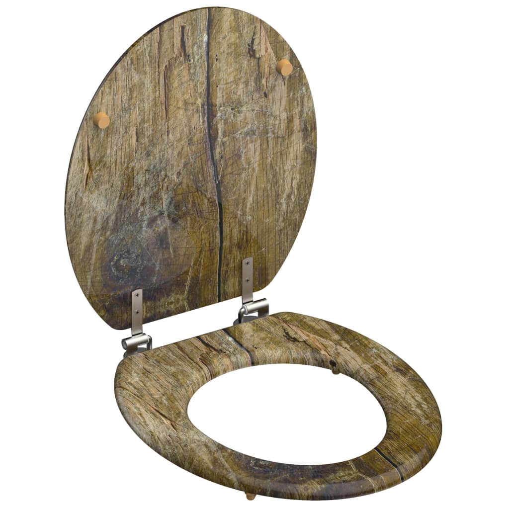 Croydex Sedile WC In Legno Massello Mogano - Cerniere Ottone, Facile Installazione