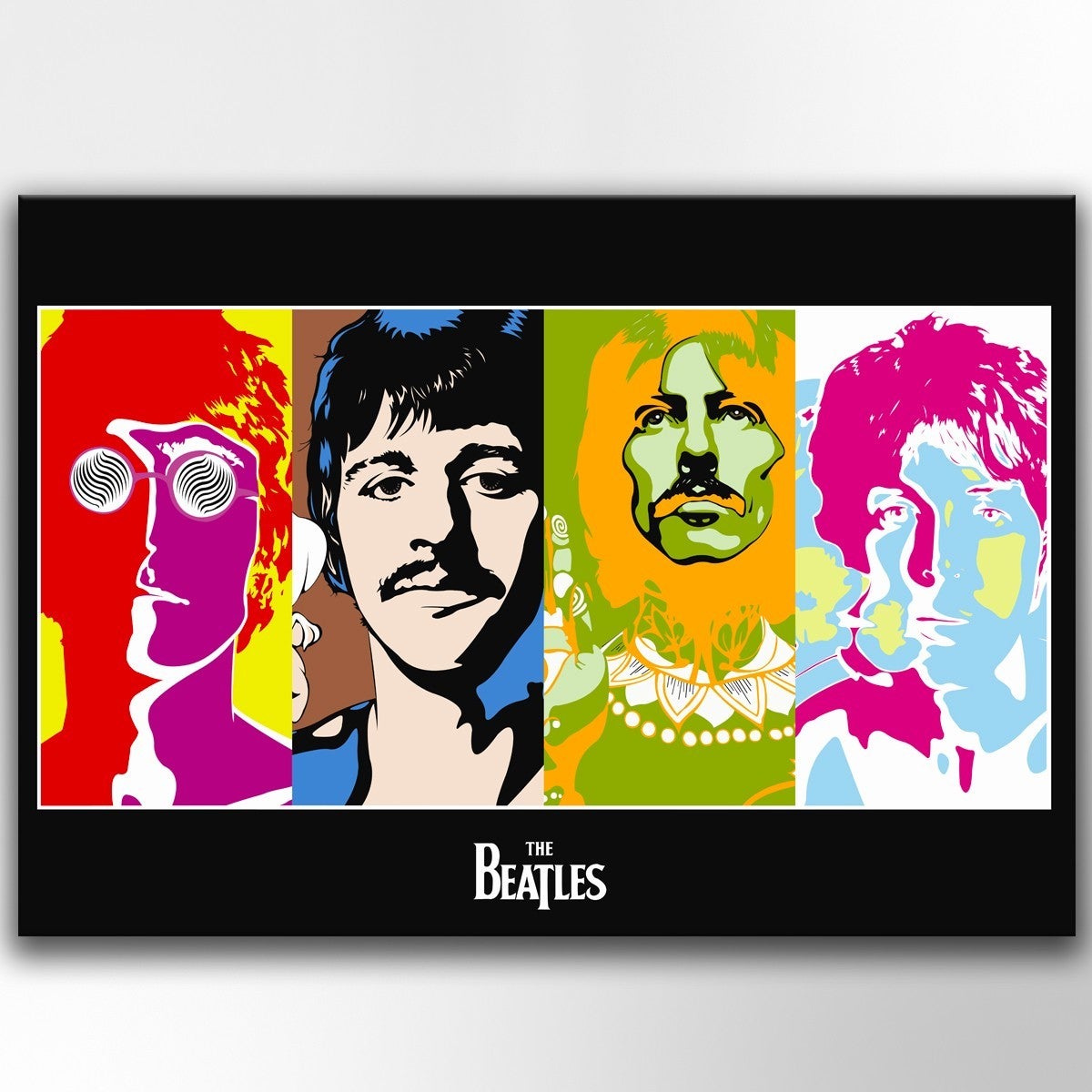 Obraz na płótnie na drewnianej ramie BEATLES POP ART 50x70 cm