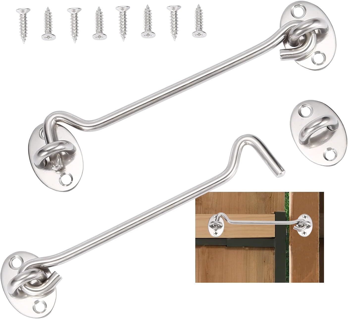 2 Pièces Crochet Fermeture Porte,Serrure à Crochet De Porte En Acier