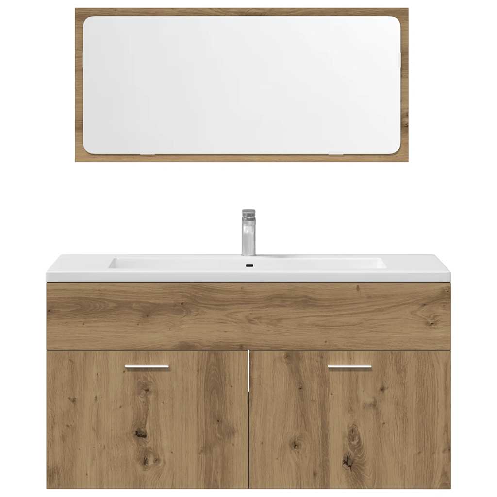Set di mobili da bagno in legno composito da 3 pezzi - 7