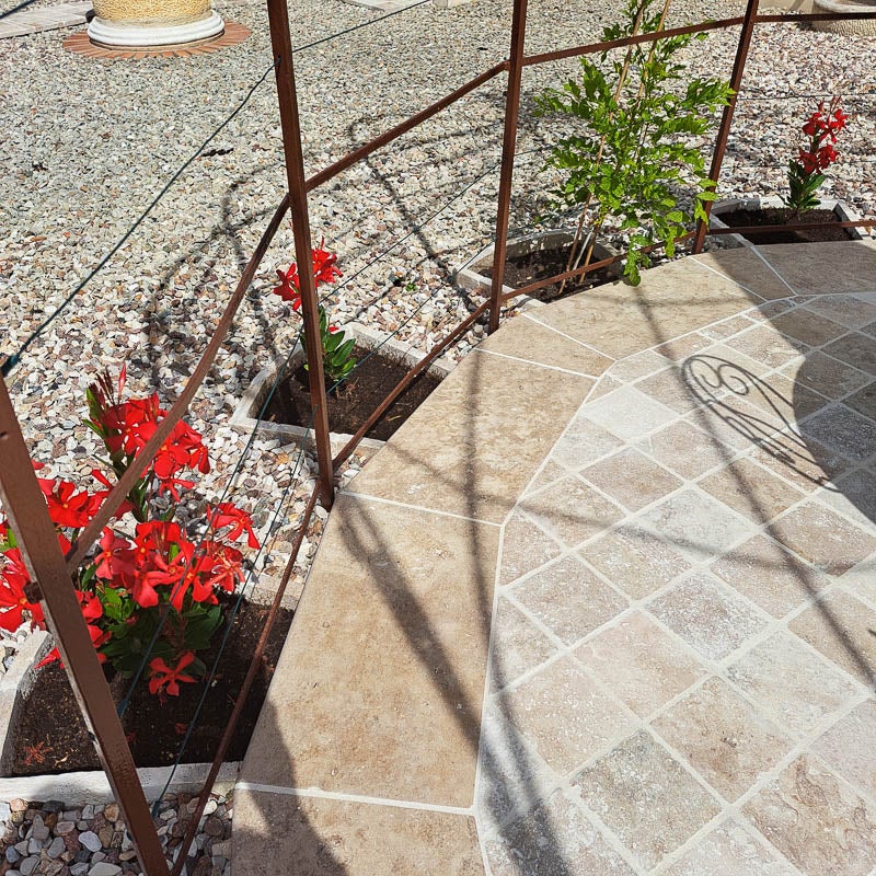 Marche en travertin pierre naturelle premier choix Mix Premium 61x33cm Ep. 3cm – bord arrondi. (Vendu à la pièce) - 7