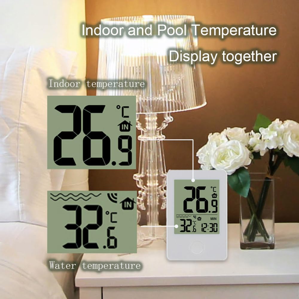 Wireless Floating Pool Thermometer with LCD Temperature Outdoor Indoor Easy Read Digital Screen for Swimming Pools, Aquarium - 3