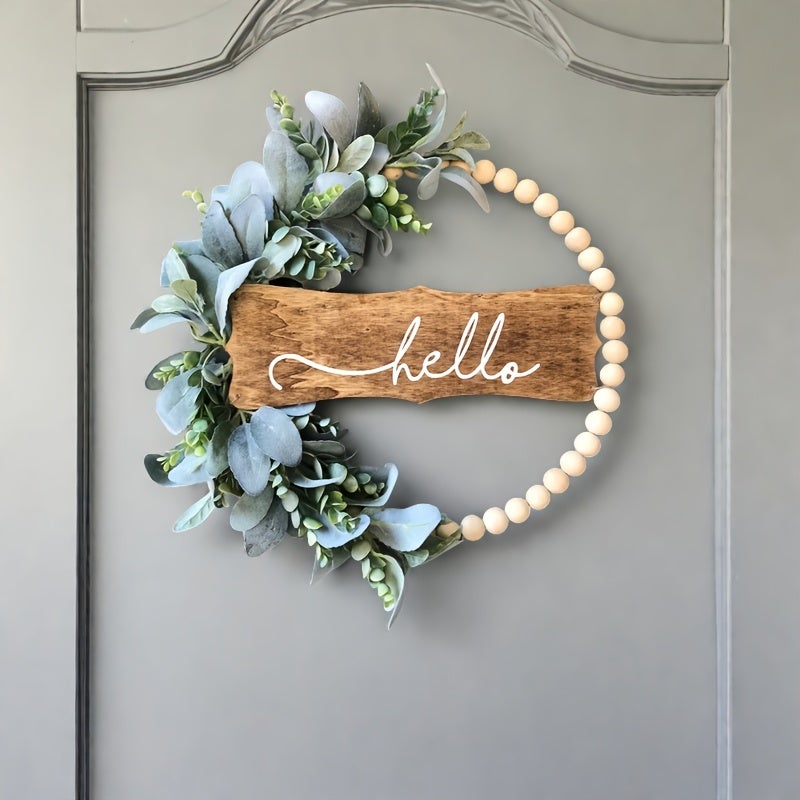 Corona Di Eucalipto In Legno Da 35,8 Cm Per Porta D'ingresso – Decorazione Naturale Per Casa E Matrimonio - 4