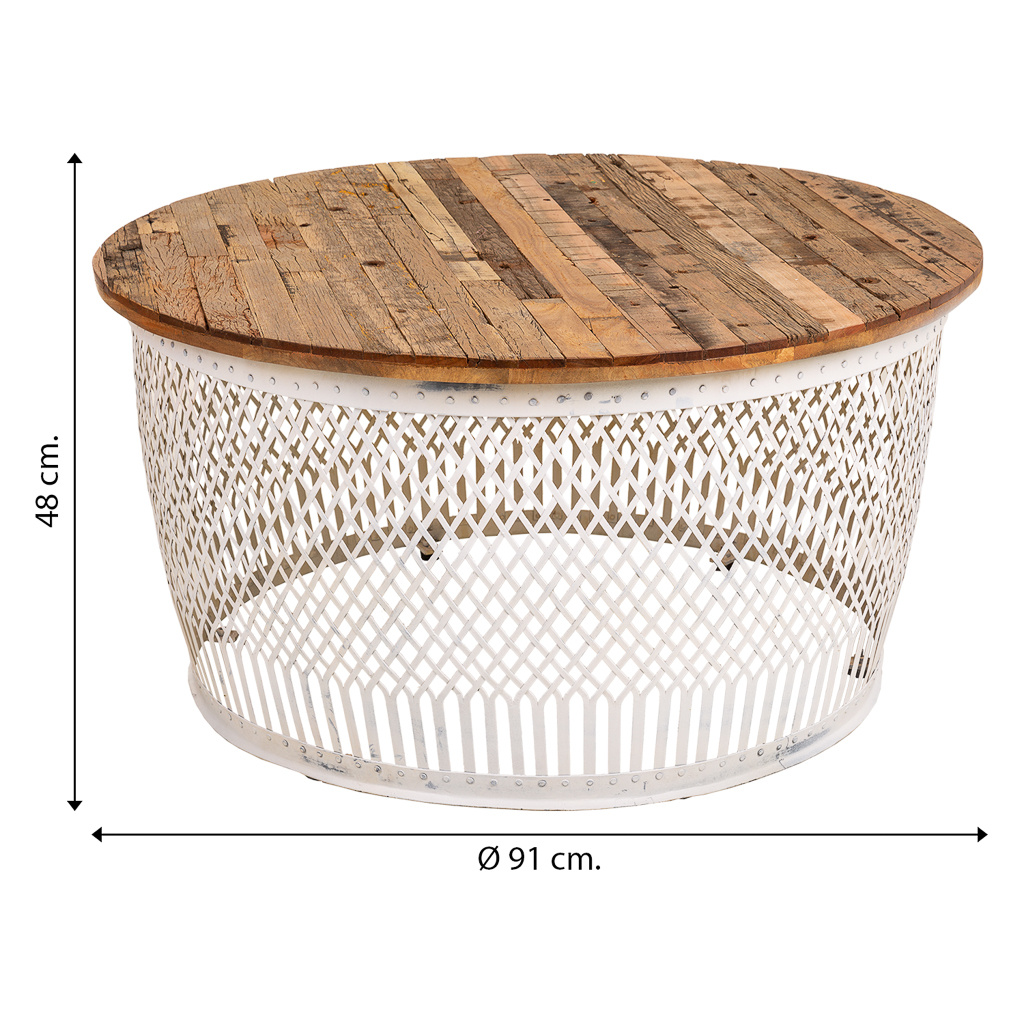 Table basse en bois marron d91x48h - 5