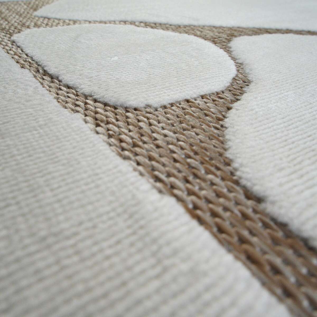 Tappeto moderno con motivo iceberg in rilievo crema 80x200 - 4