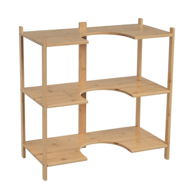 Mueble bajo lavabo de pedestal de bambú natural 60x30x60 cm para baño CasaSelección