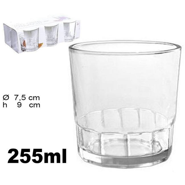 Set Di 6 Bicchieri In Vetro Lavere – Capacità 365 Ml, Per Acqua, Whisky, Succo, Uso Quotidiano