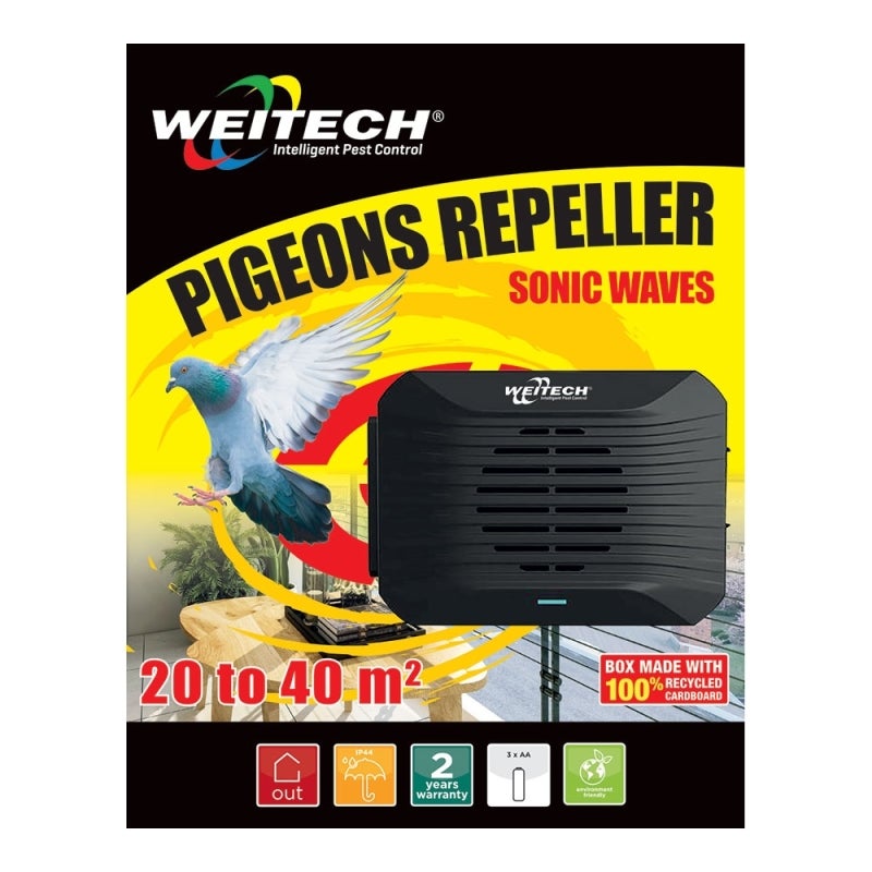 WEITECH Ahuyentador ultrasónico de pájaros 20-40 m² - 4