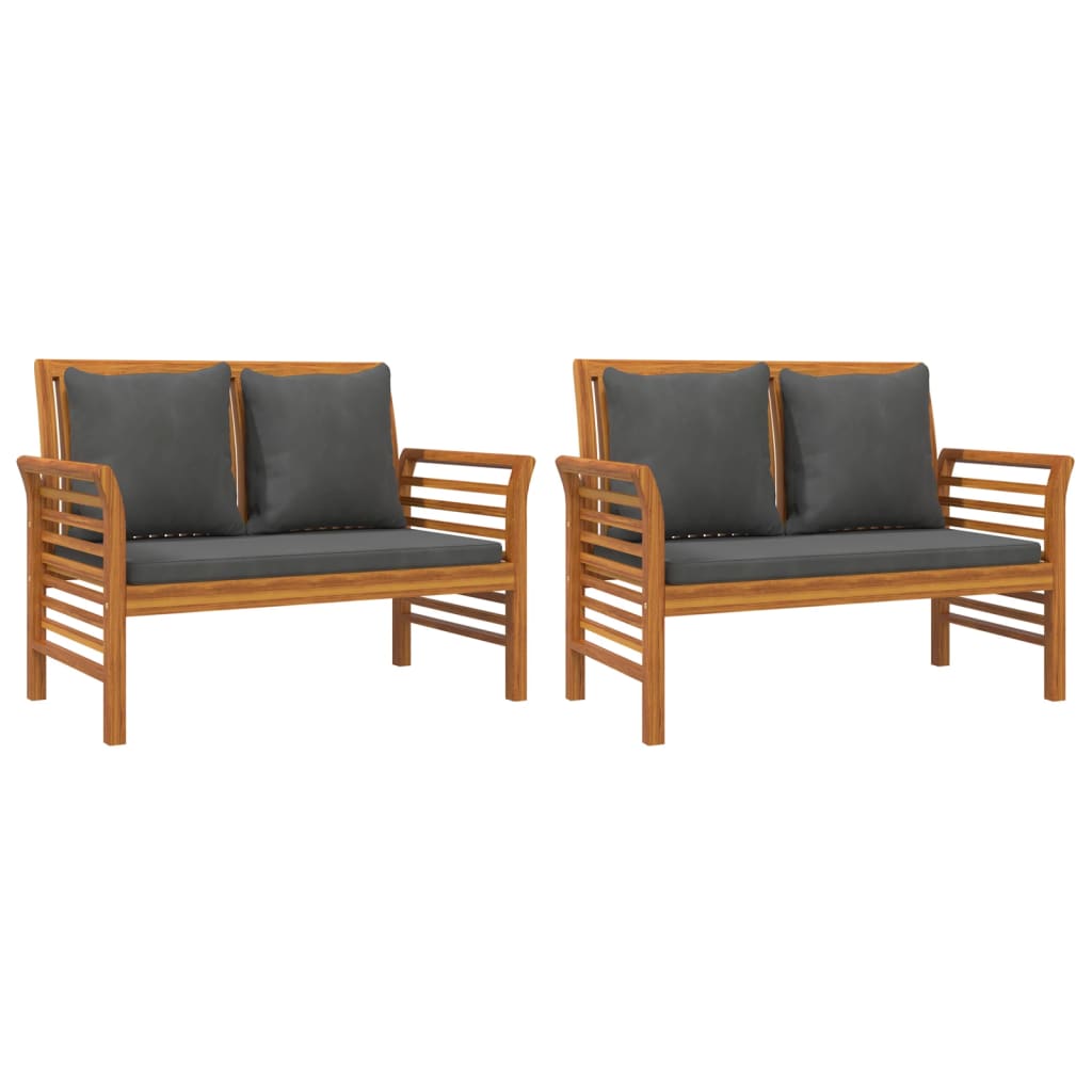 Salon bas de jardin en bois Marron 2 personnes - 6