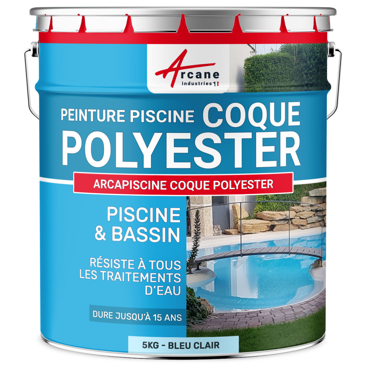 Peinture Piscine pour coque polyester Arcapiscine - 5 kg (jusqu'à 15m² ...