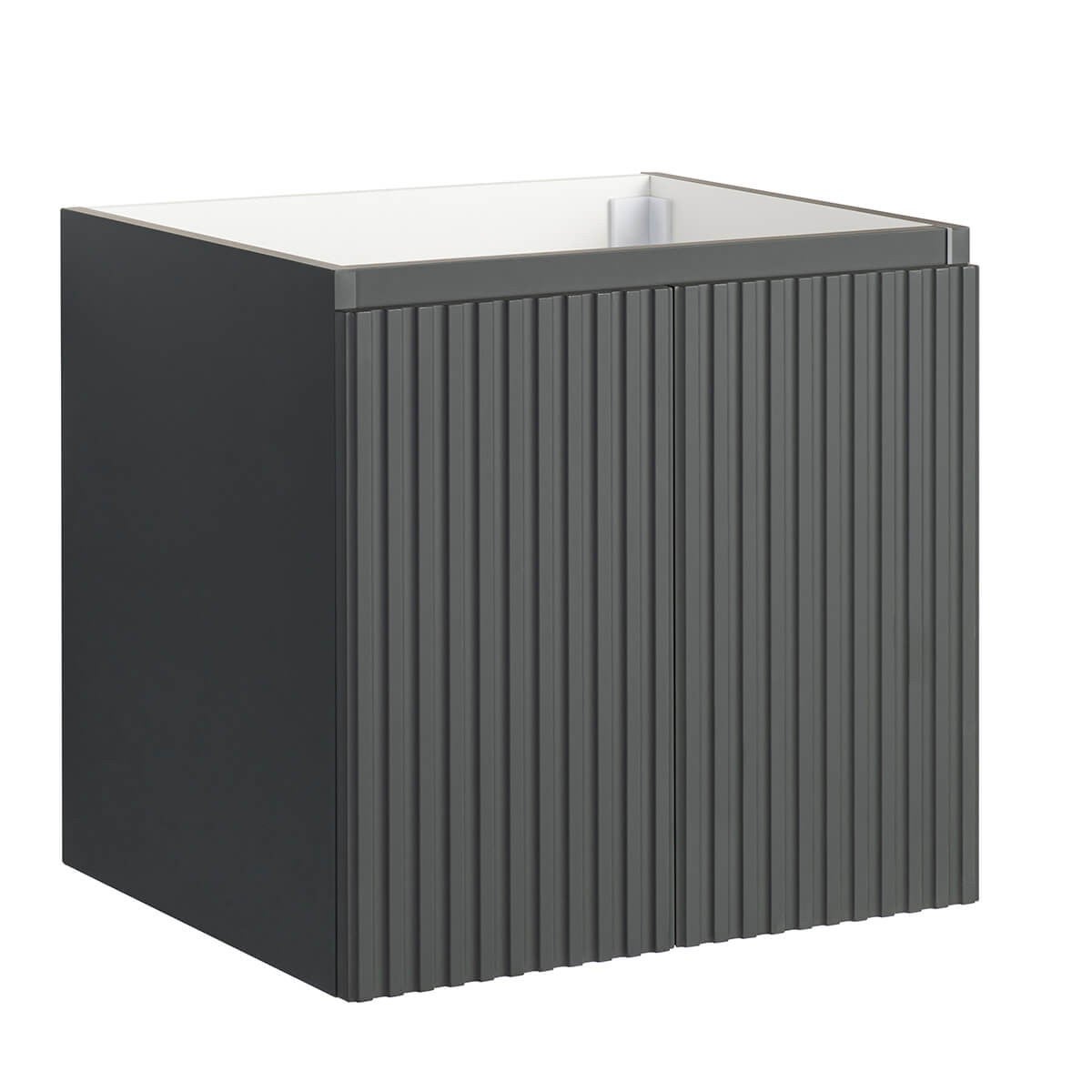 Meuble Prémonté sous vasque Gris 2 portes strié 60CM LINEA - 6