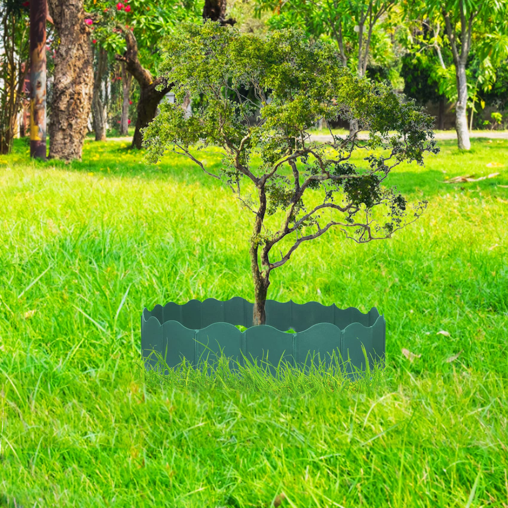 Bordura Per Prato, Bordura Per Giardino In Plastica ABS Grigia Effetto Pietra Confezione Da 20 Recinzione Senza Scavo Per Aiuole E Prati~p230245193