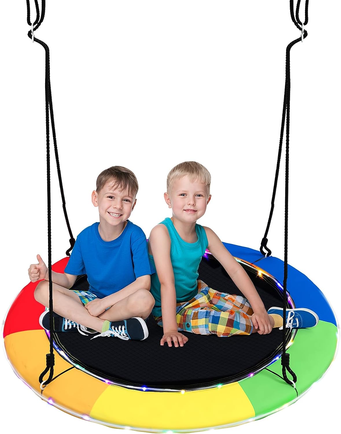 Balançoire Nid d'Oiseau 100CM avec Corde Réglable 100-160CM, Charge 300kg | Leroy Merlin