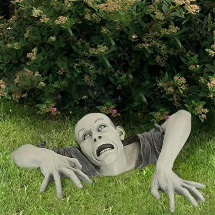 Statues de jardin de jardin d'horreur drôle Sculpture Vivid Zombie Décoration Pelouse Halloween Décor Accessoires de fête - 4