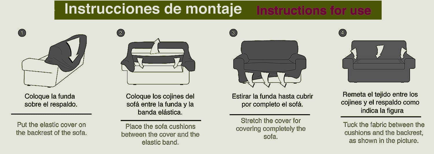 ESTORALIS | Funda Sillon Tejido Elastico Resistente | Para Sillon Orejero | Tamaño ( de 70 a 110 cm. ) Modelo BERTA Color Violeta - 4