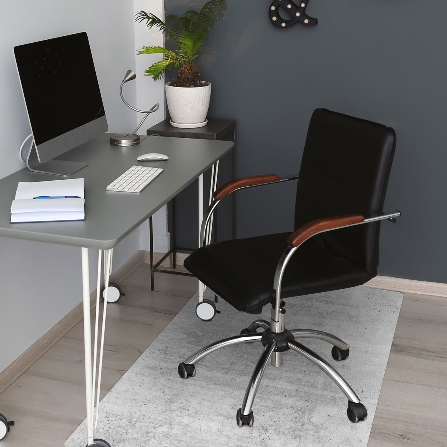 Mata pod krzesło obrotowe, Wzór trójkątów geometryczne bryły 3D 120x90 cm – Tulup - 4