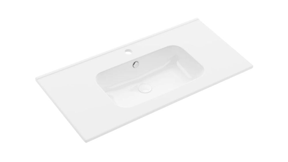 Umywalka wpuszczana ALTON 100 cm biała ceramiczna