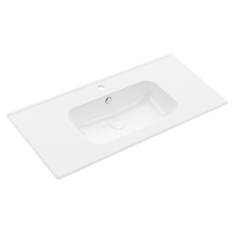 Umywalka wpuszczana ALTON 100 cm biała ceramiczna