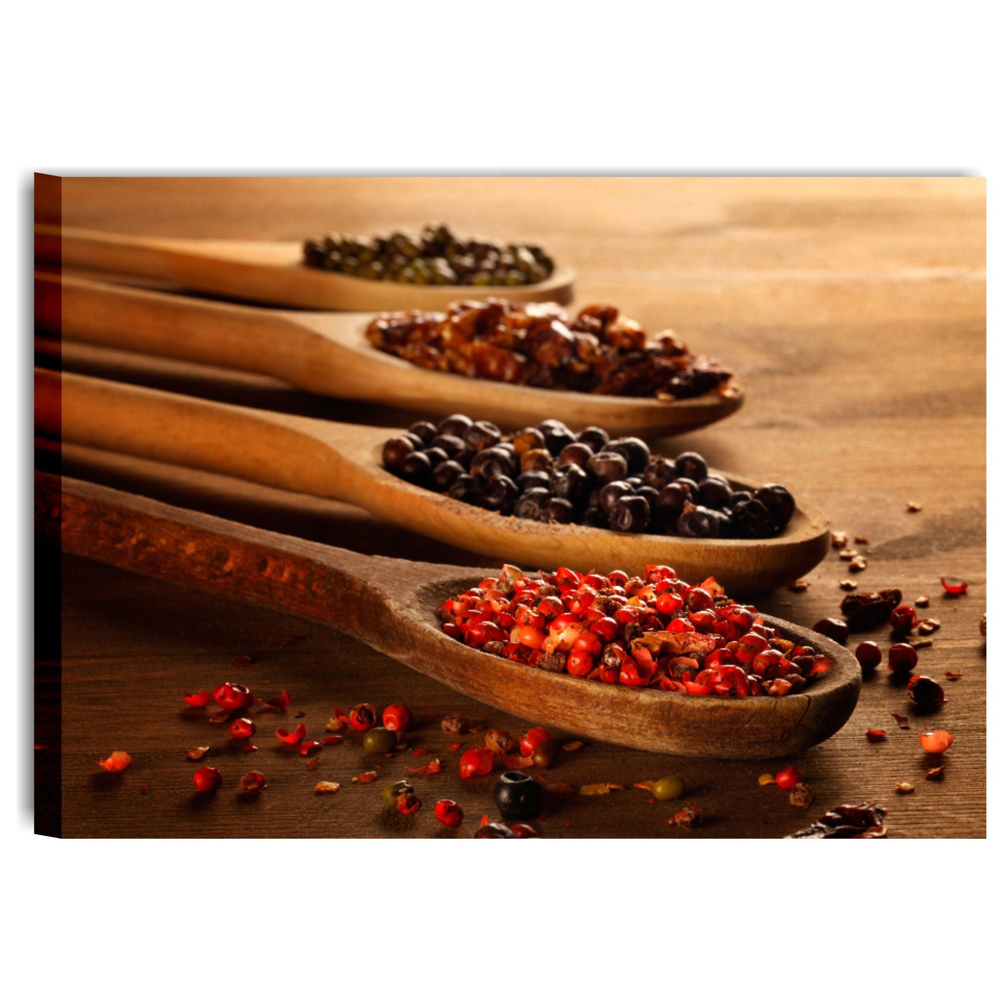 3 Stampe Su Tela Per Cucina – Quadri Decorativi Con Spezie E Condimenti – Cornice In Legno 30x40 Cm – Opere D'Arte Per Sala Da Pranzo E Ristorante - 4