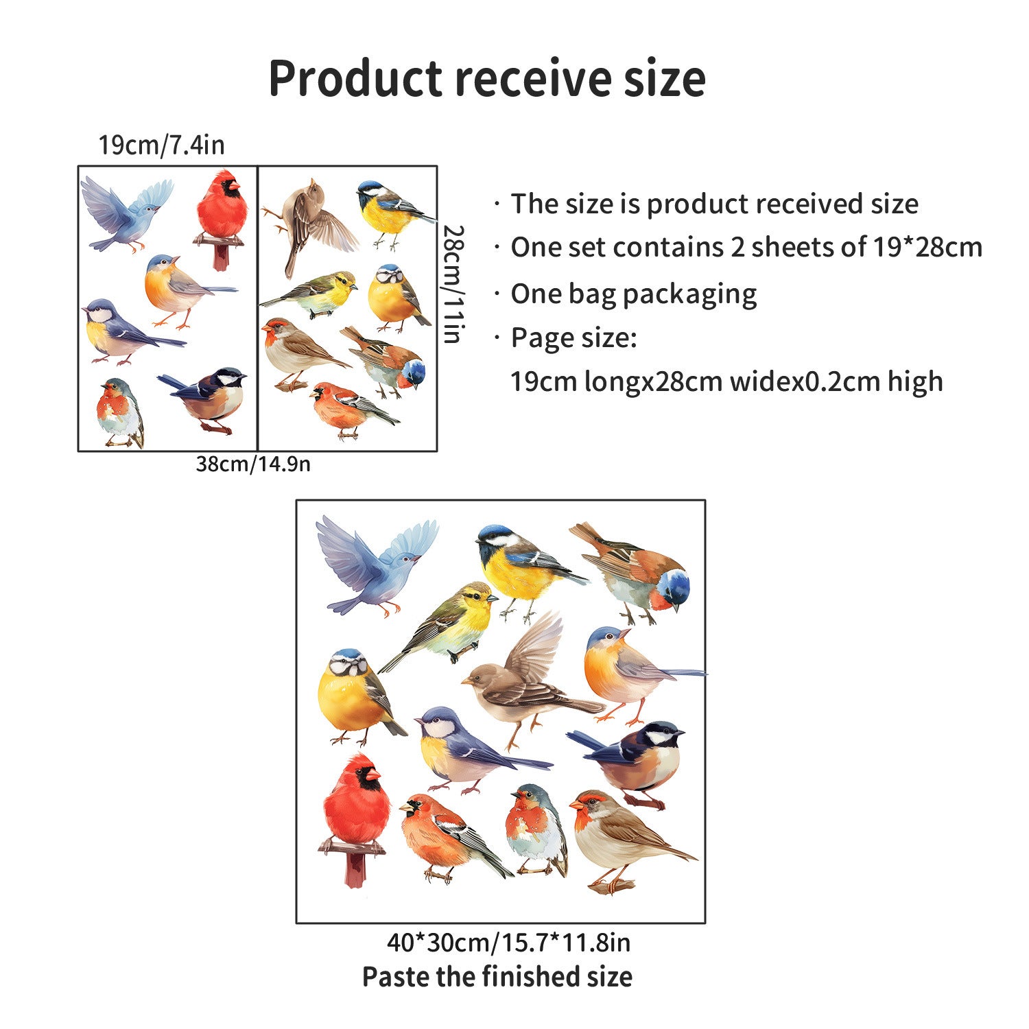 Autocollants Fenêtre Oiseaux de Colibri Anti-Collision Stickers Oiseaux Colorée Stickers Vitre Anti-Adhésifs Fenêtre Porte Chambre Décalques - 6