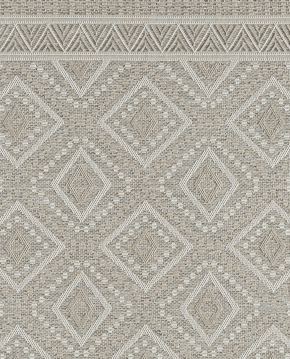Tapis Calgary tissé plat intérieur extérieur design moderne, Beige, 160 cm, rond - 5
