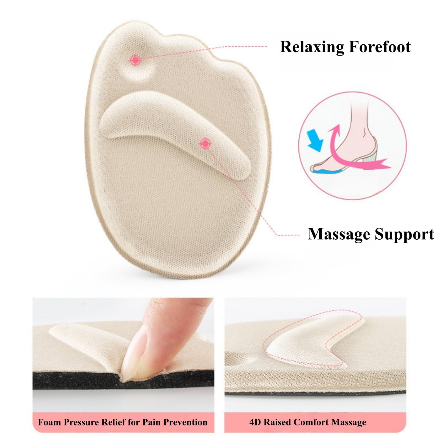 Protege Ttalon Chaussure,10 Paires Coussinets de Talon Insert Orteil Doux et Confortable Coussinet Chaussure Protege Talon Chaussure Autocollante - 3