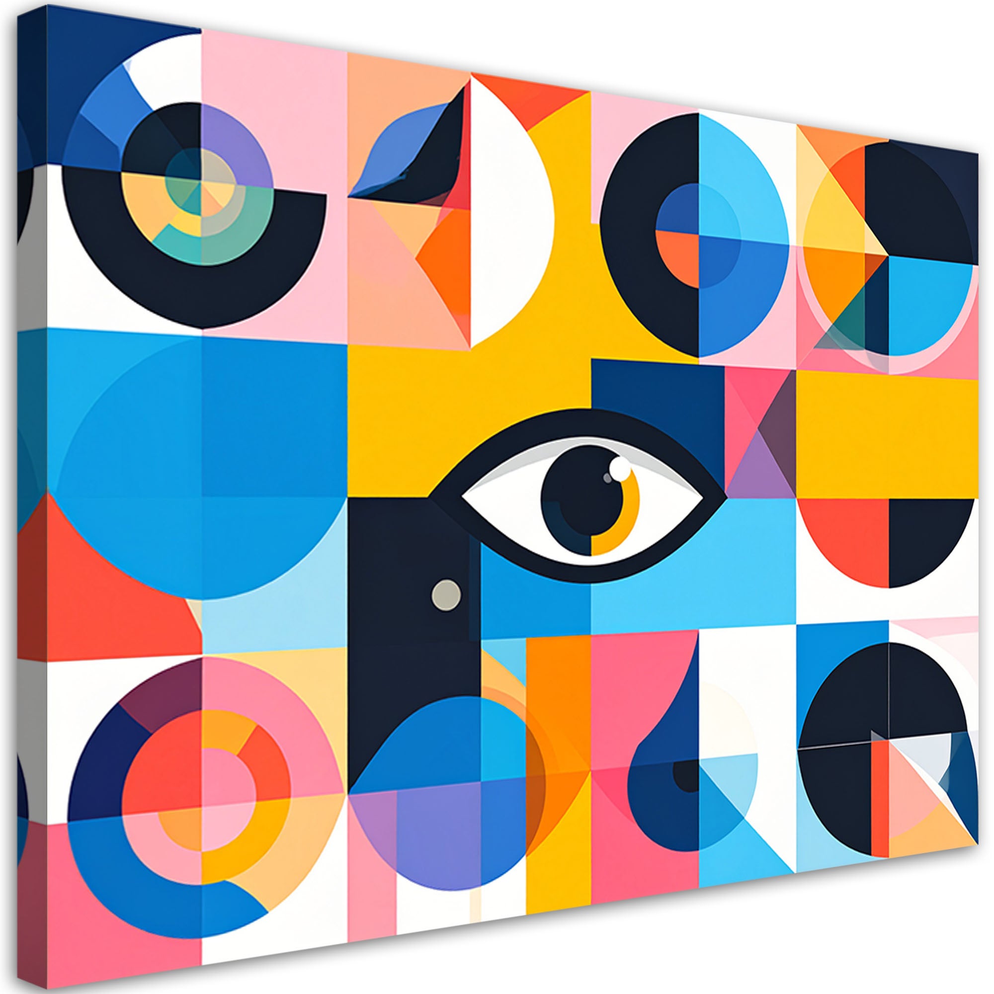 Obraz inspirowany Bauhausem, Kolorowe Abstrakcyjne Kształty 60x40