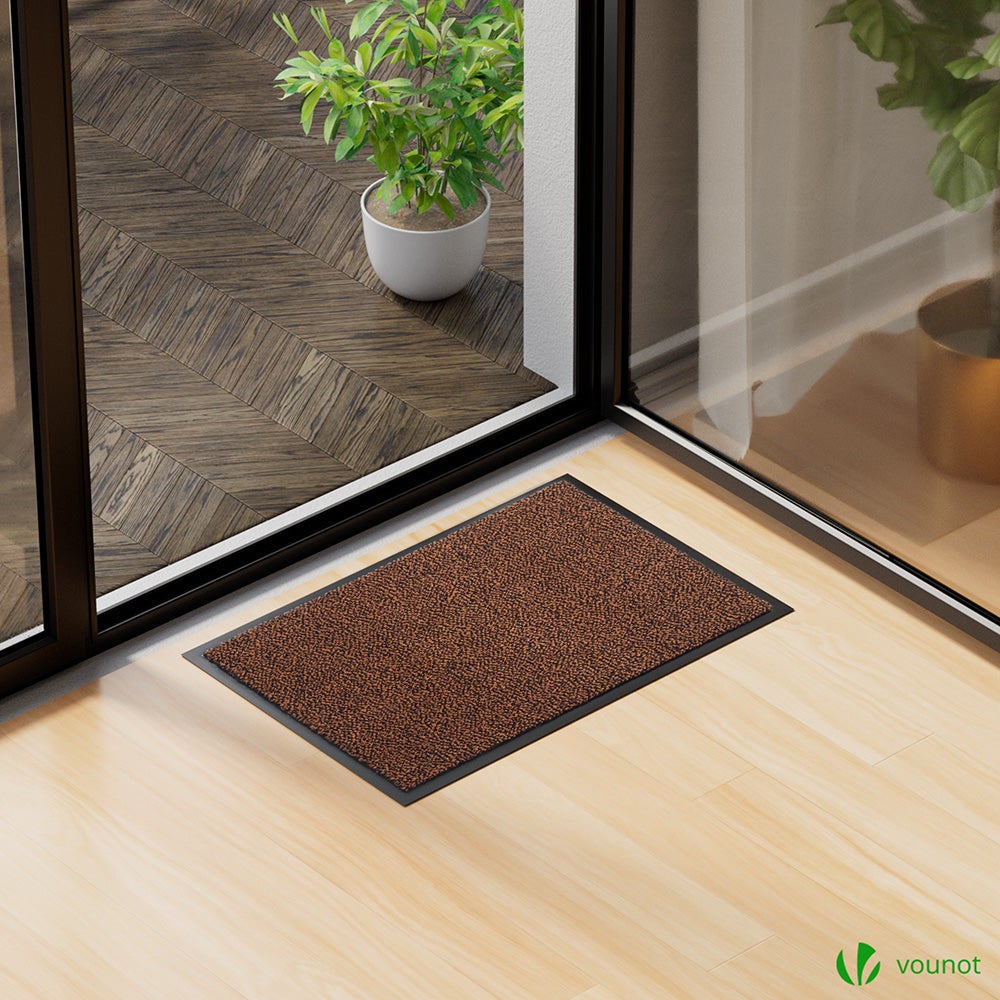 Tappetino in cocco di alta qualità tappeto in fibra naturale ottimo zerbino per interni ed esterni tappetino d'ingresso resistente e assorbente molte dimensioni spessore (Marrone 17 mm, 40 x 60 cm