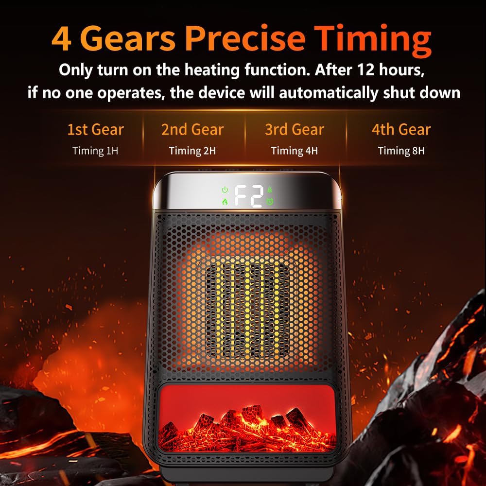 Ogrzewacz pomocniczy do użytku wewnątrz pomieszczeń, szybki elektryczny grzejnik ceramiczny 1000 W, 2 tryby - 4