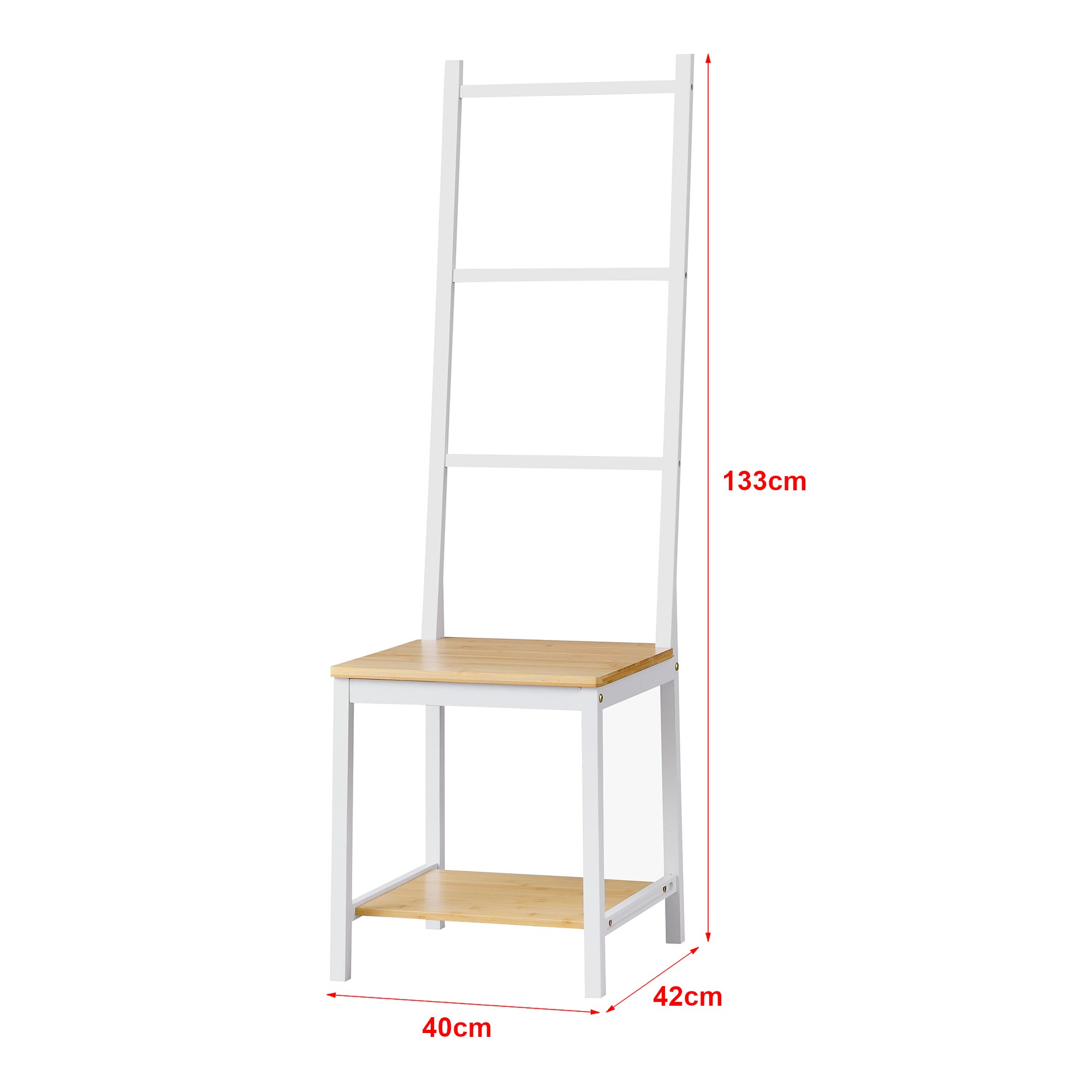 Valet de chambre Juuka avec 2 surfaces de rangement et 3 barres naturel blanc [en.casa] - 3