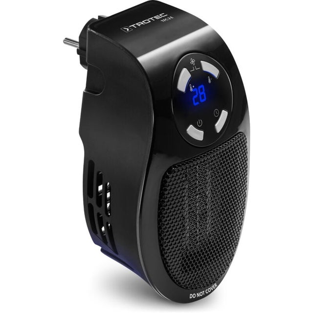 TROTEC Mini-chauffage mural TFC 2 E, 500 W, 2 vitesses, fonction horloge (1−12 h), max 10 m²/25 m³