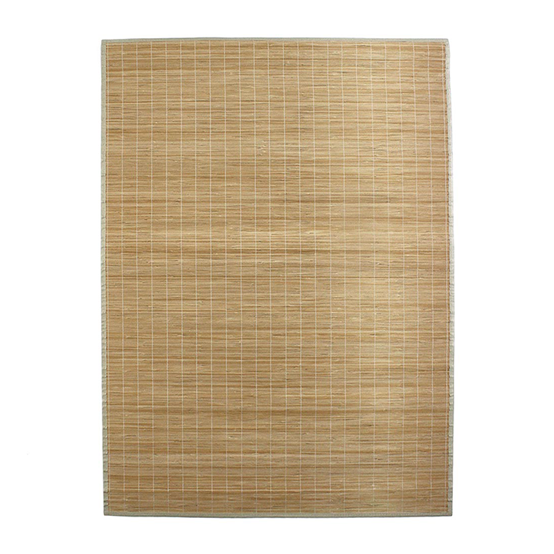 Tapis Bambou Naturel Bali Chic Avec Ganse Rouge Élégante 133x180 Cm - Style Zen & Écologique