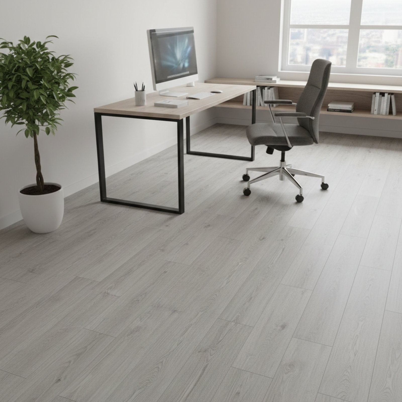 Suelo vinílico SPC clic Extrem 5 mm efecto madera Gris Perla ISOVEX (2,21 m²) - 6