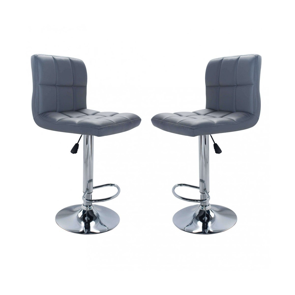 Sgabelli Alti Grigio in Ecopelle Imbottiti per Isola Cucina da