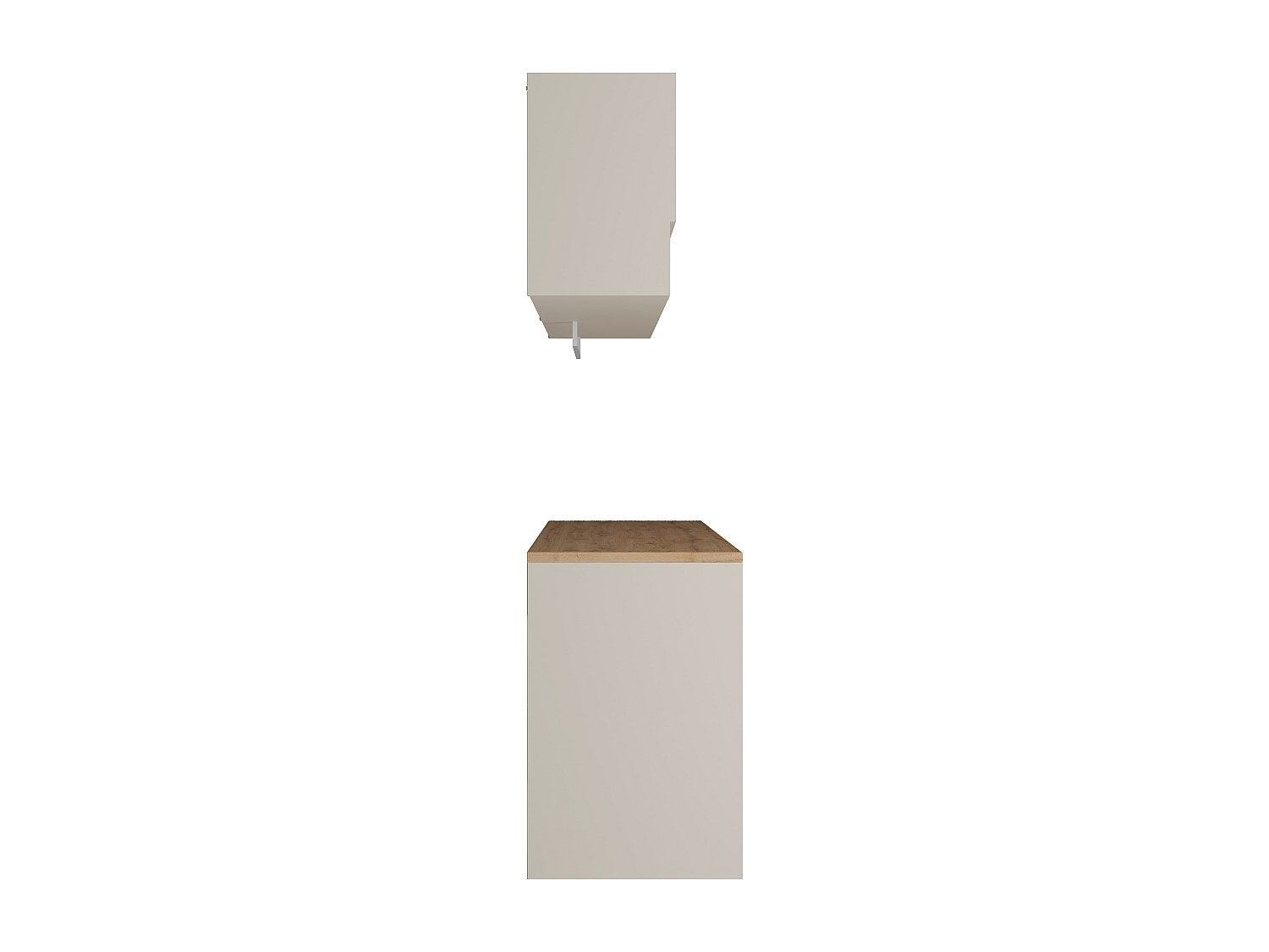 Muebles para el cuarto de la lavadora con encimera - 180 cm de ancho - Color cachemira y natural claro - NATAJI - 3