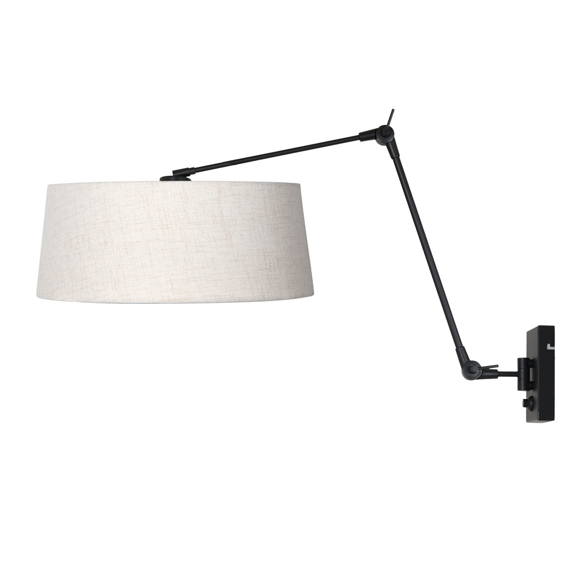 Steinhauer - lampada da parete - Prestige Chic - nero - metallo tessile - lampada da lettura - E27 - 4702ZW - 2