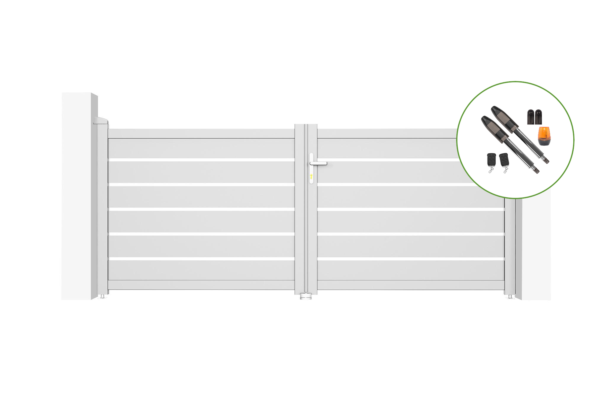 Brama skrzydłowa elektryczna 3m VOGEL 300B120 biała + napęd TANKER B700