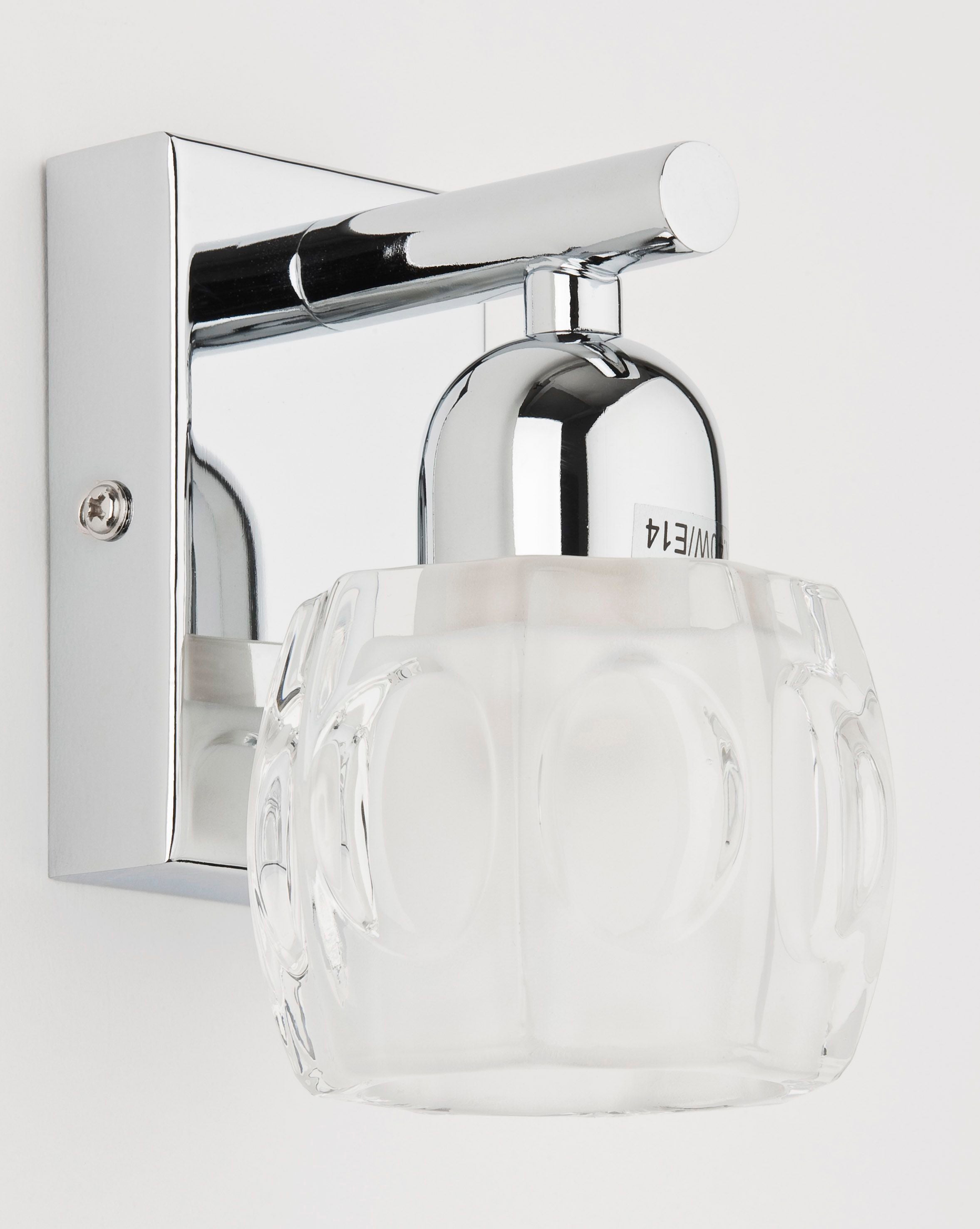 Kinkiet ścienny Archimedes chromowany przezroczysty 1xE14x10W metal IP20 Alfa - 2