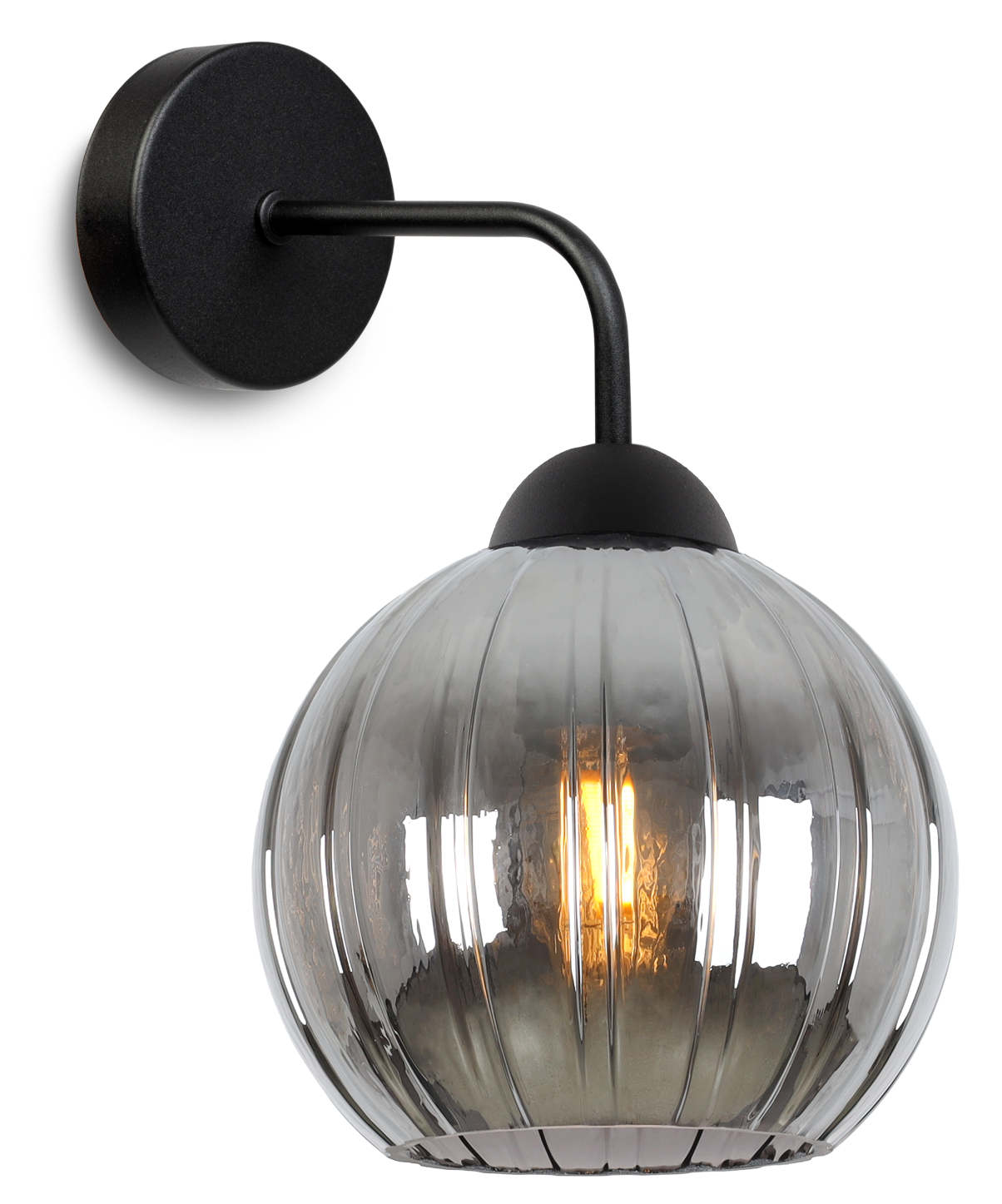 Lampa kinkiet ścienny Costa loft 1xE27 klosz szklany okrągły 15cm grafitowy Light Home LH