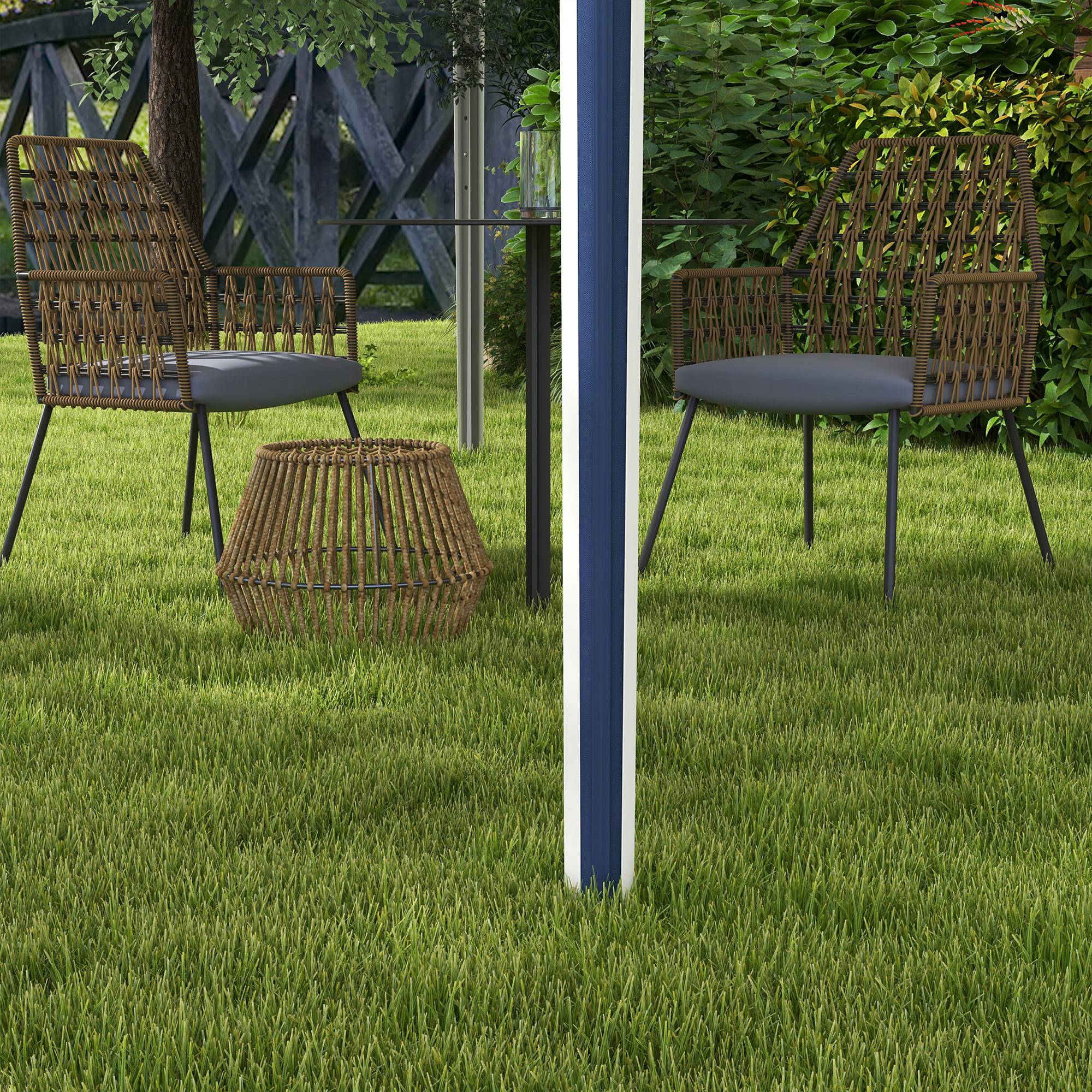 Carpa Plegable Outsunny Tela Oxford, Acero Azul 295x295x255 cm - 5