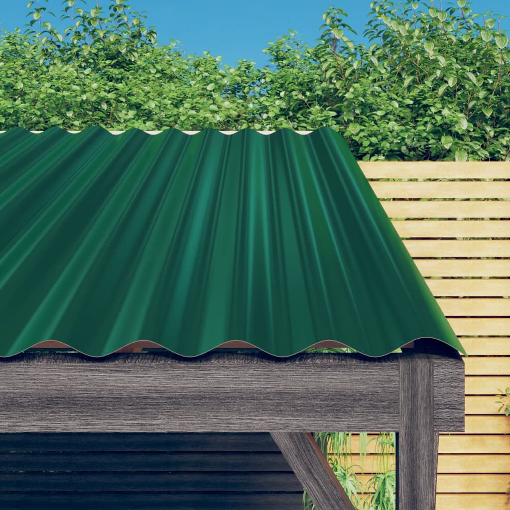 Maison exclusive - paneles de tejado 12 unidades acero galvanizado verde 60x36 cm