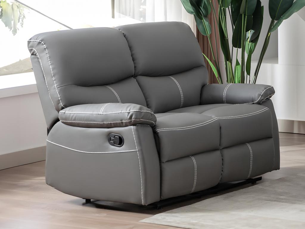 Divano posti relax in Similpelle Grigio CANBY Leroy Merlin