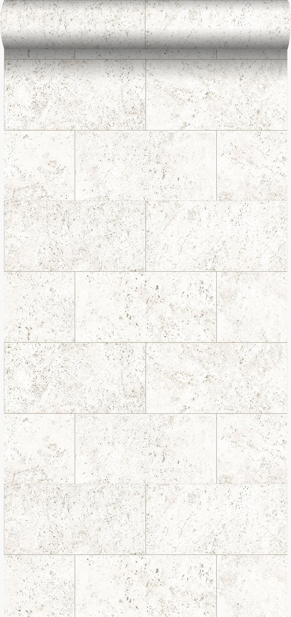 Papel pintado bloques de piedra caliza en aparejo de soga blanquecino - 53 cm x 10.05 m - origin wallcoverings